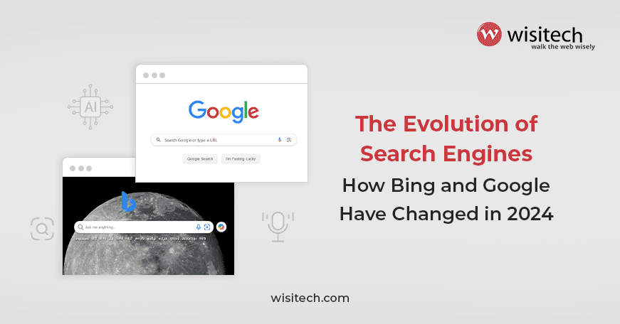 Evolution of search engines - A comparison of Bing and Google's features and advancements in 2024.