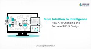 Blog graphic from DesignBoat discussing the shift From Intuition to Intelligence and How AI is Changing the Future of UI/UX Design.