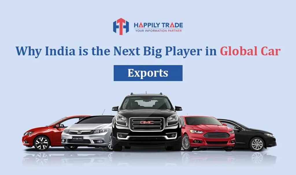 Promotional graphic for Happily Trade EXIM to book a demo for Global Import Export Data Online from 200+ countries.