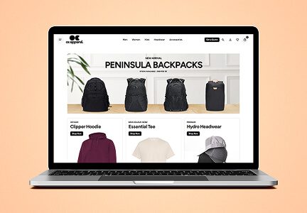 Wisitech portfolio: Example of a high-performance Ecommerce website showcasing product listings and bags, demonstrating effective Web Solutions design.