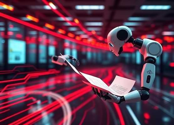 AI automation servers with futuristic neon lighting