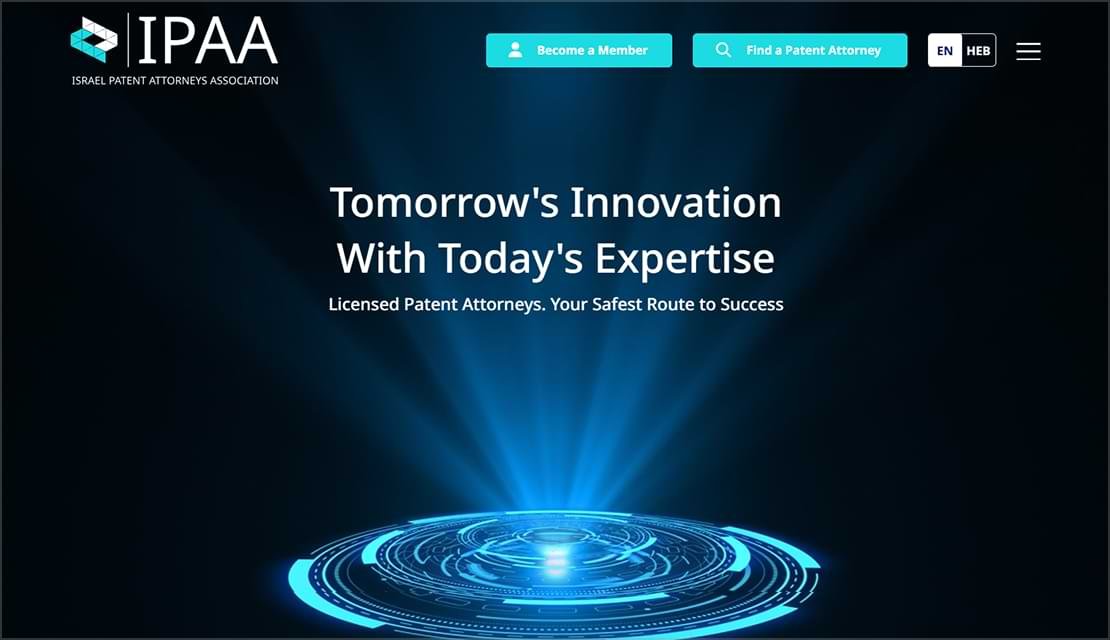 Israel Patent Attorneys Association (IPAA) bilingual membership web app by Wisitech with payments, renewals, attorney directory, and professional resources