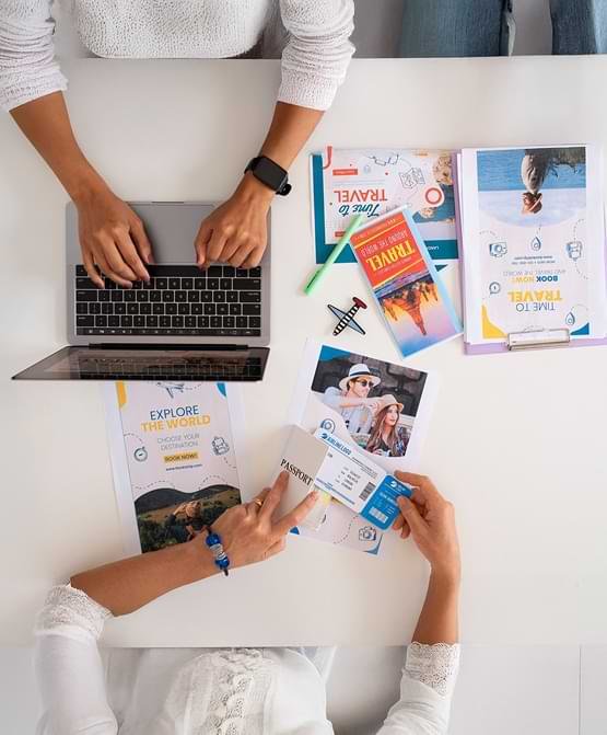 Wisitech marketing collateral with polished brochures, flyers, and decks designed to drive sales and reinforce brand identity