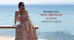 Custom web graphic for EUG Fashion promoting the ease of dressing Effortlessly in Linen to elevate the brand and engage summer visitors.