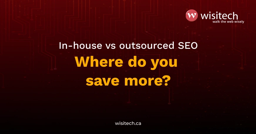 Infographic comparing in-house SEO hiring costs versus outsourced SEO services.