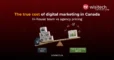 Illustration comparing digital marketing cost in Canada between an in-house marketing team and a digital marketing agency